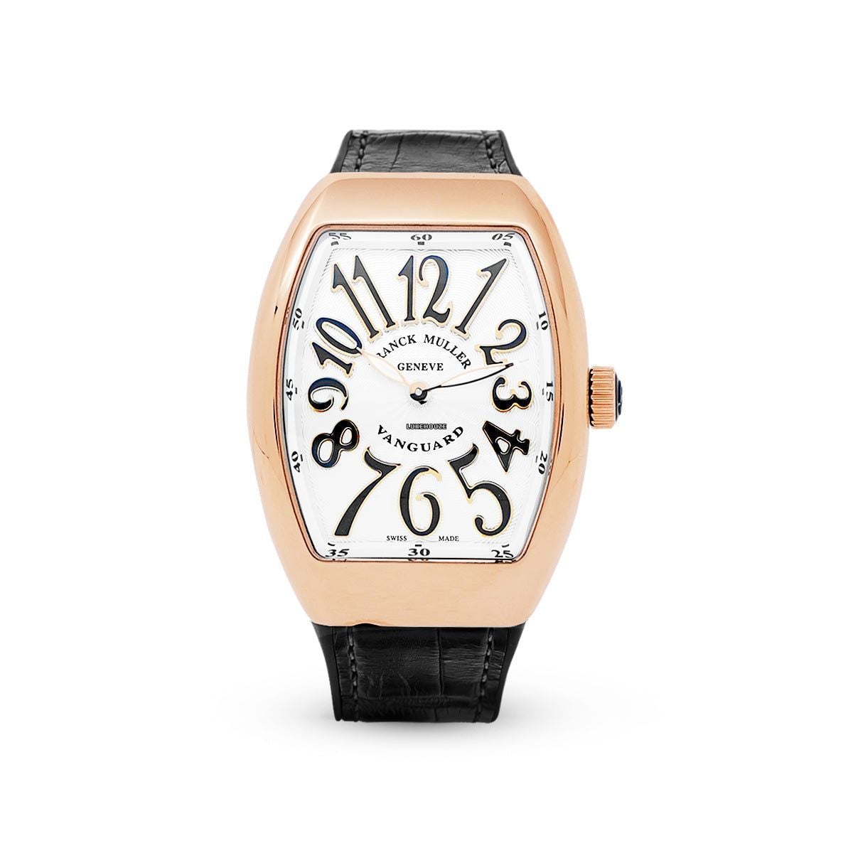 Vanguard V 32 QZ.NR (BLC.NR 5N) (White Dial, Black Numbers)-Franck Muller