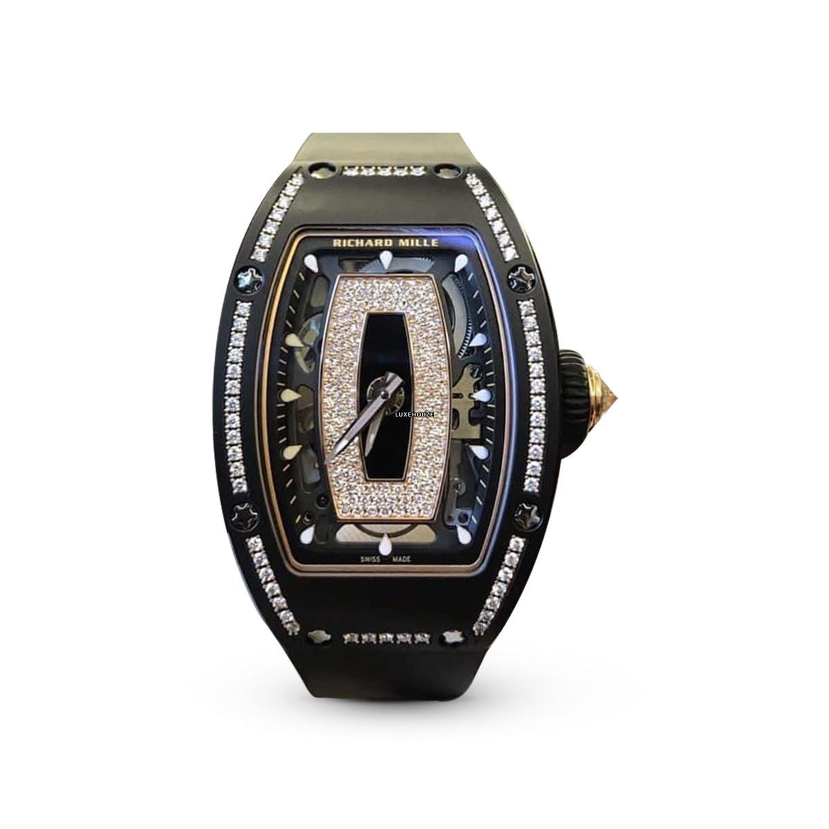 RM07-01 Black Ceramic 1 Row Diamonds (Black Lips)-Richard Mille
