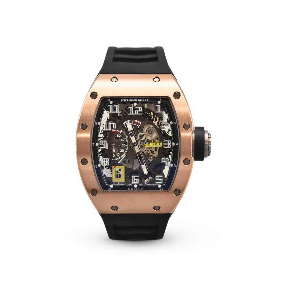 Richard Mille RM030用純正ベルトラバー Richard Mille RM 30-01 Declutchable Rotor Rose Gold Skeleton