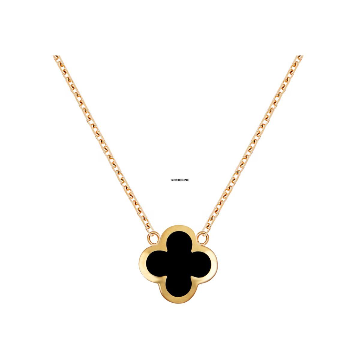 Pure Alhambra Pendant 18K Yellow Gold Onyx VCARB13900-Van Cleef & Arpels