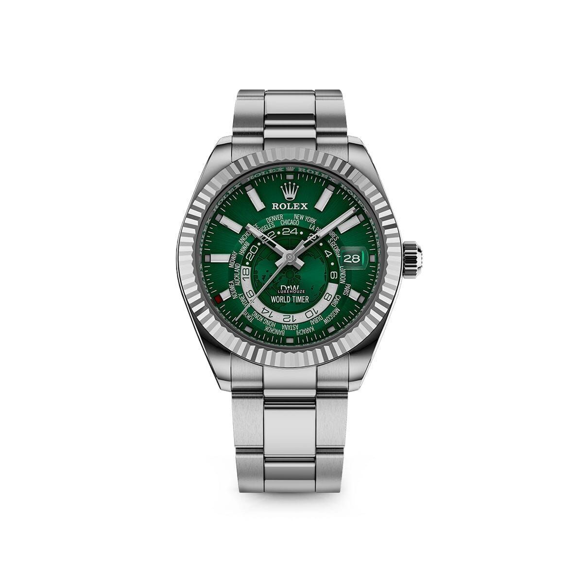 World Timer Steel Green
