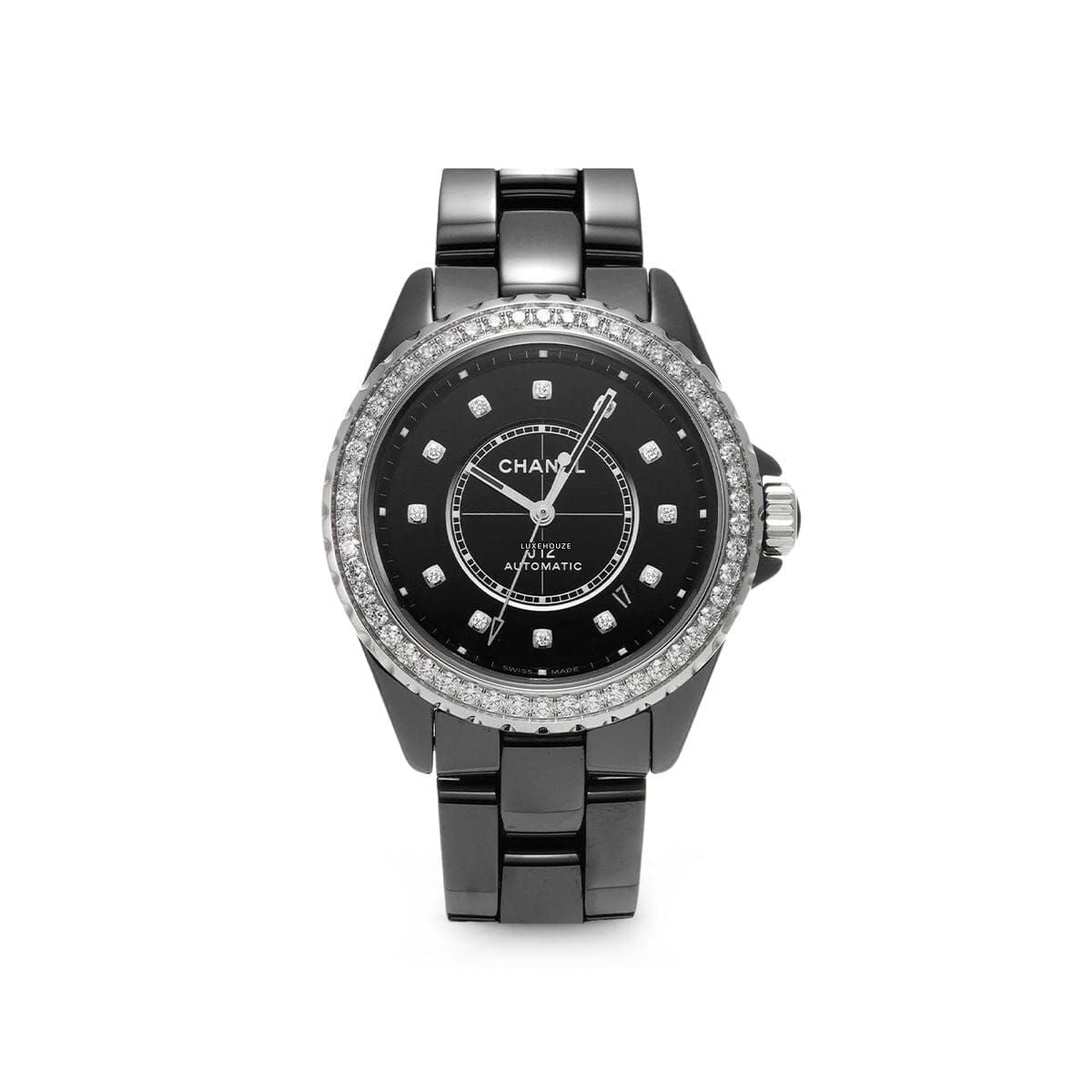 J12 Diamond Bezel Watch Caliber 12.1, 38 mm - H6526-Chanel