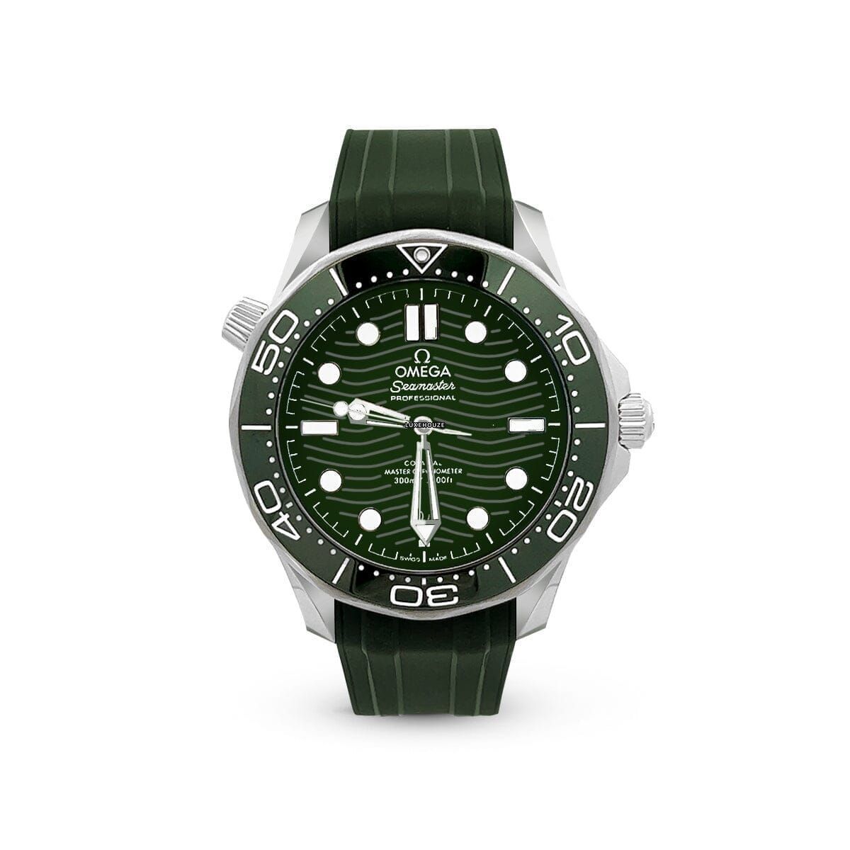 Seamaster Co-Axial 300M 21032422010001 Green Dial, Rubber Strap