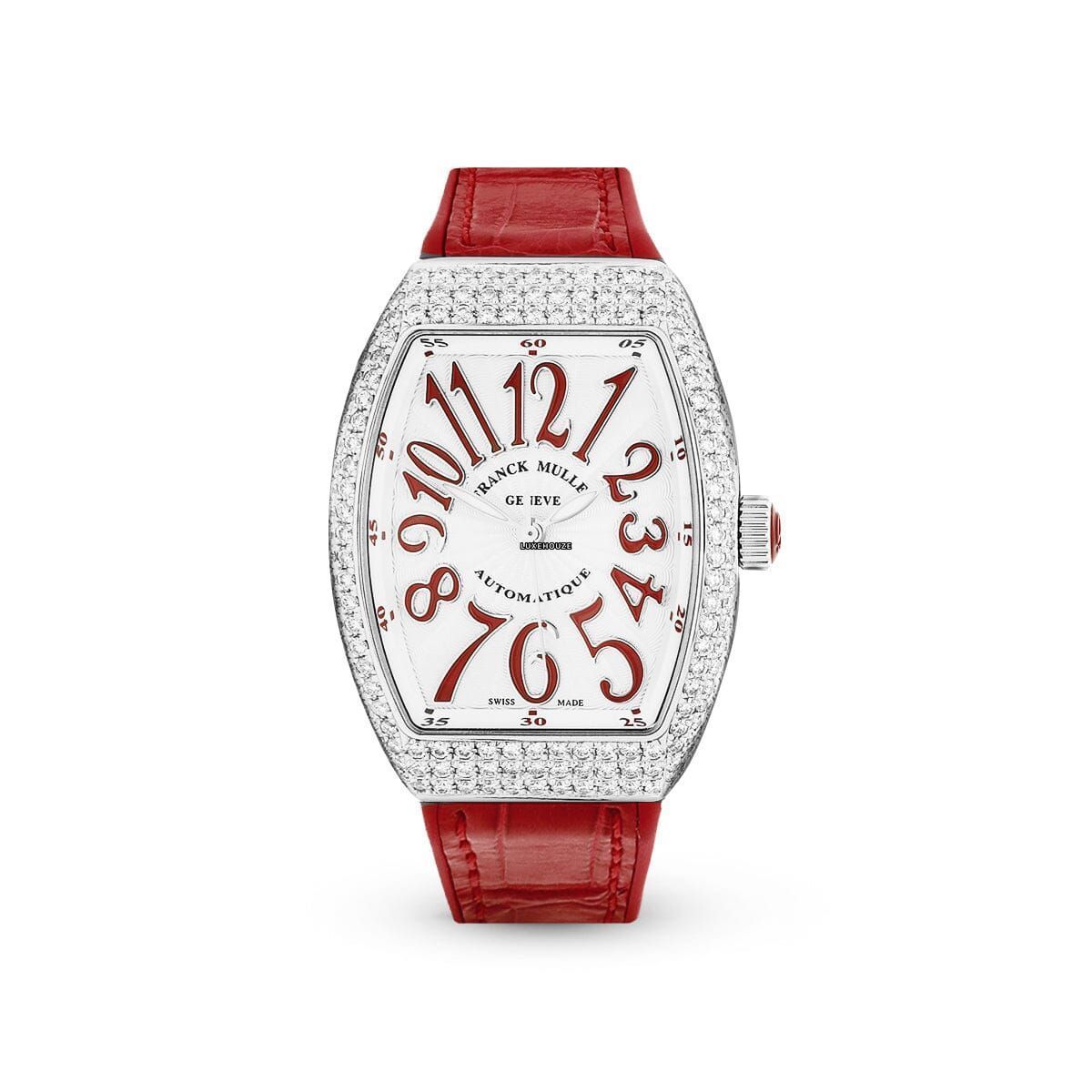 Vanguard V 32 SC AT FO D AC.RG (BLC.RG AC) (White Dial, Red Numbers)