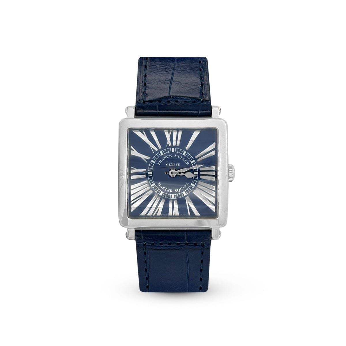 Master Square 6002 M B QZ REL R AC (BL.AC AC) (Blue Dial, Steel Numbers)-Franck Muller