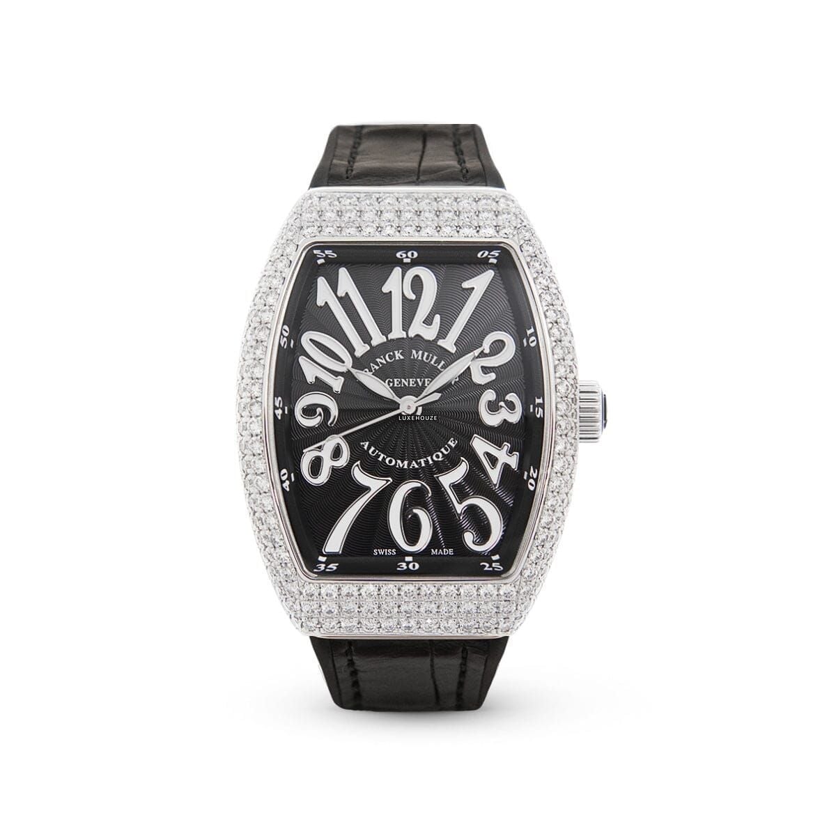 Vanguard V 32 SC AT FO AC.NR (NR.BLC AC) (Black Dial, White Numbers, Medium Aftersetting)-Franck Muller