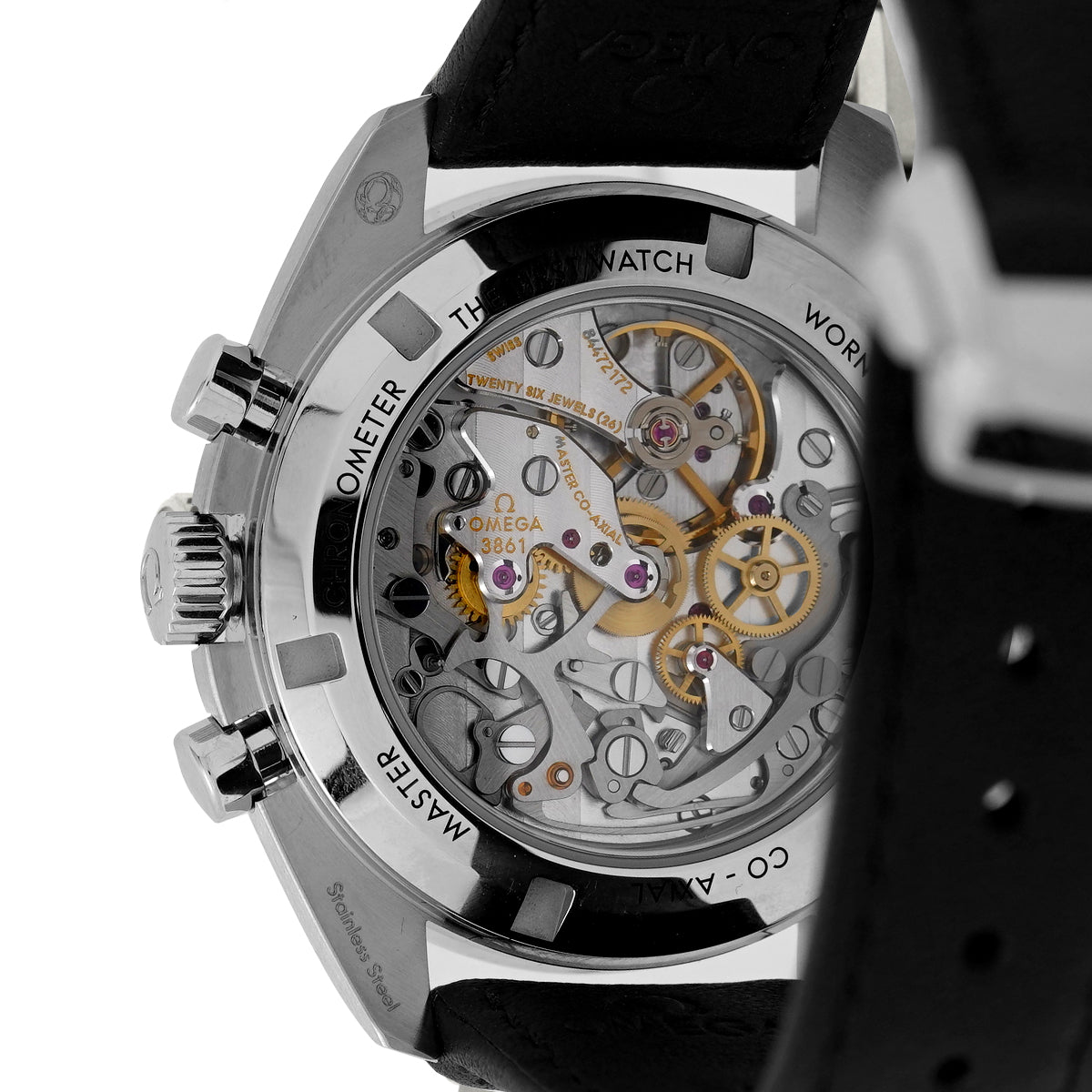 Speedmaster Moonwatch 31032425001002 Black Dial, Leather Strap