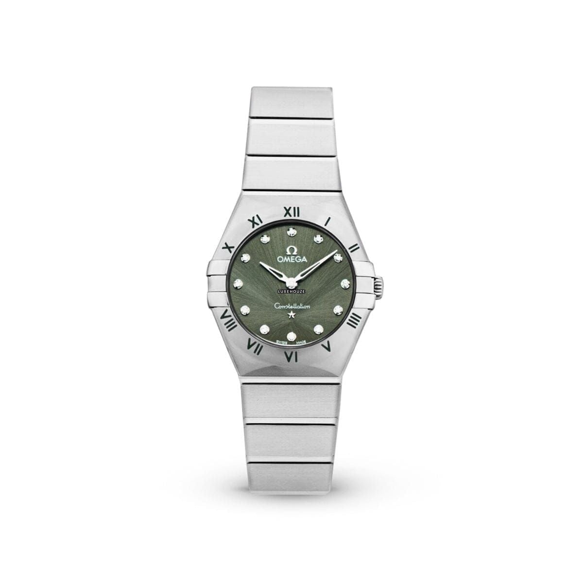 Constellation Quartz 13110286060001 Green Dial, Bracelet-Omega