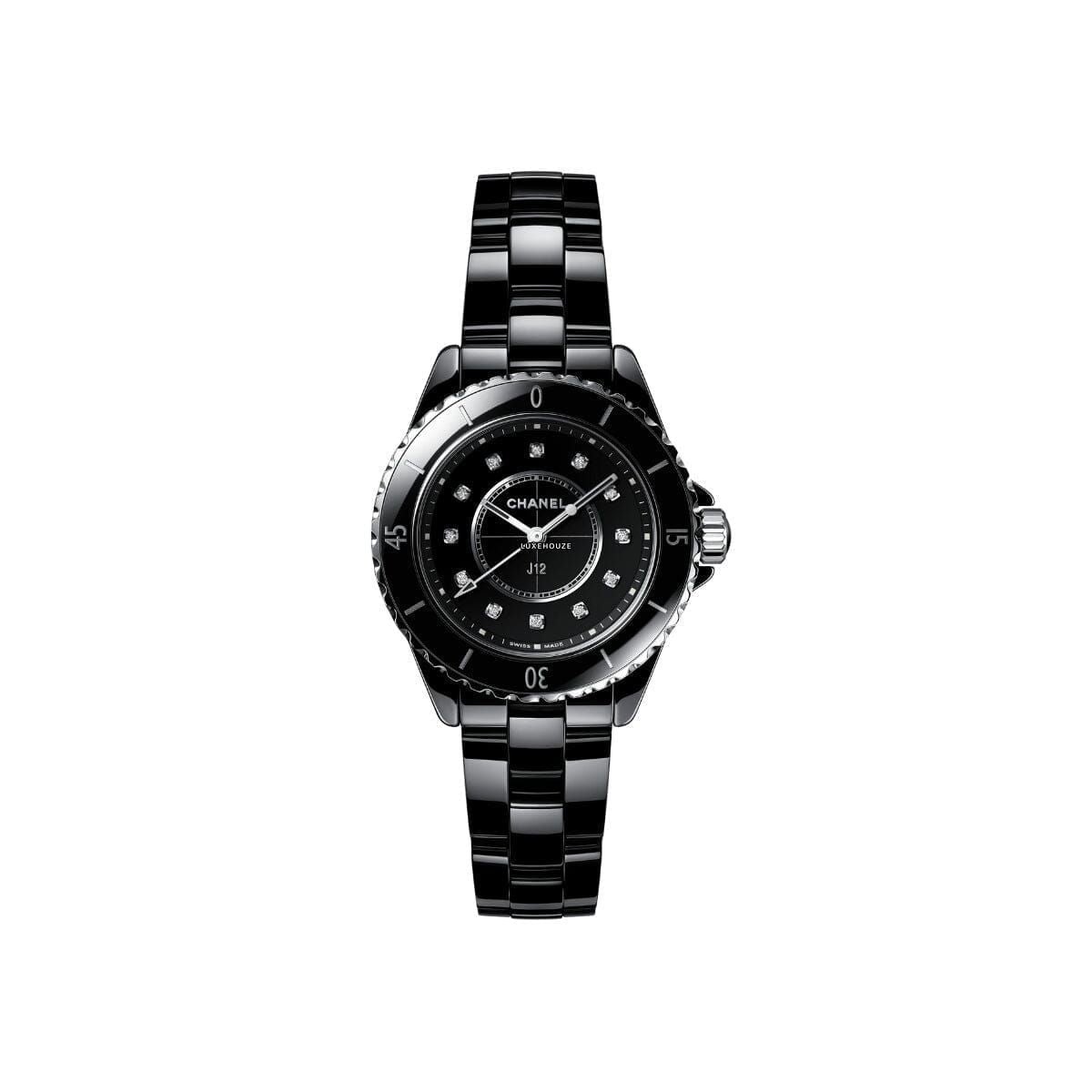 J12 Diamonds Black Ceramic 33 - H5701-Chanel