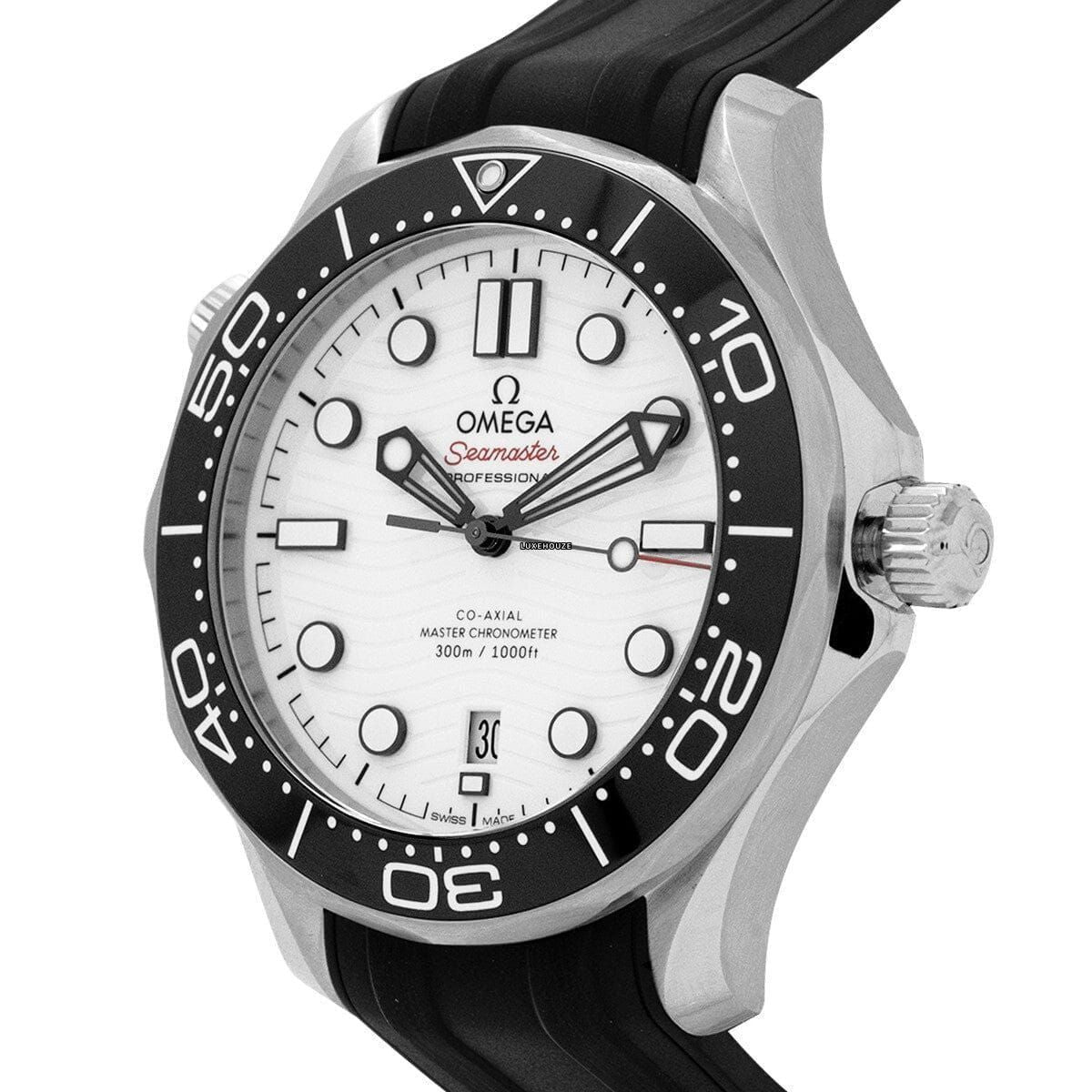 Seamaster Co-Axial 300M 21032422004001 White Dial, Rubber Strap