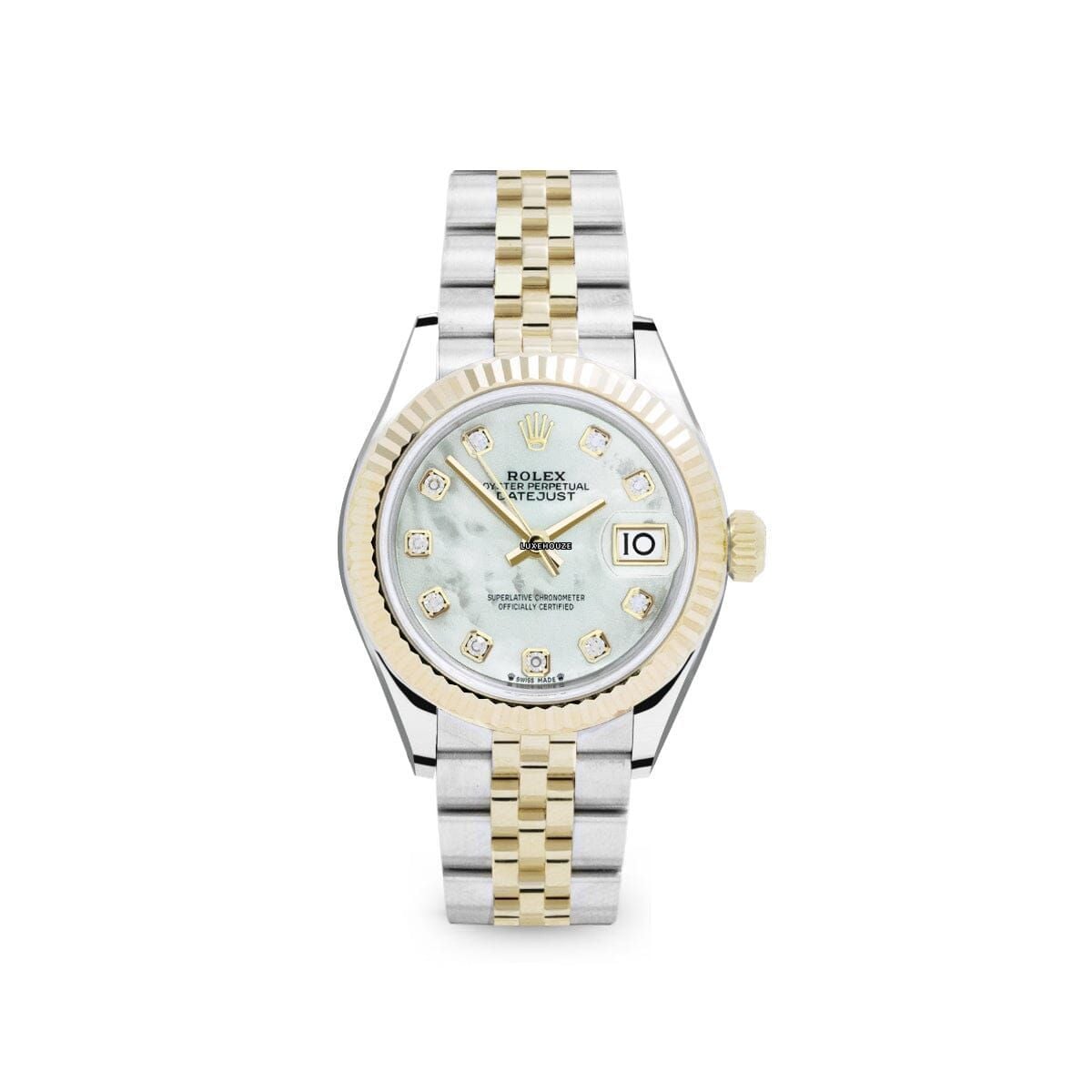 Lady Datejust 28 279173NG White Mop Jubilee-Rolex