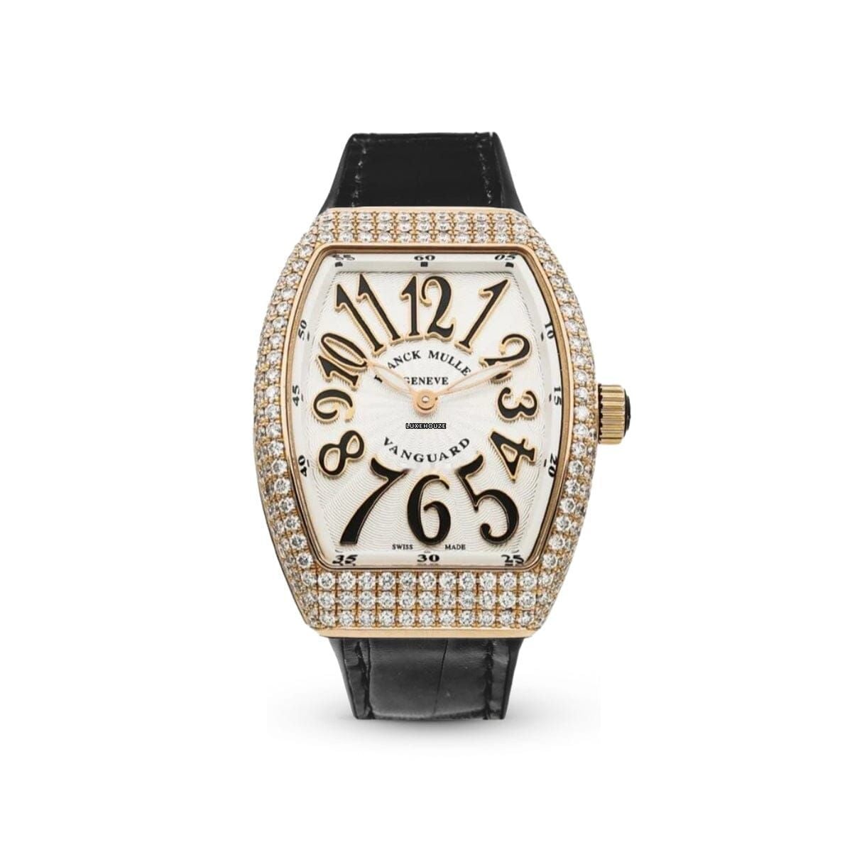 Vanguard V 32 QZ.NR (BLC.NR 5N) (White Dial, Black Numbers, Medium Aftersetting)-Franck Muller