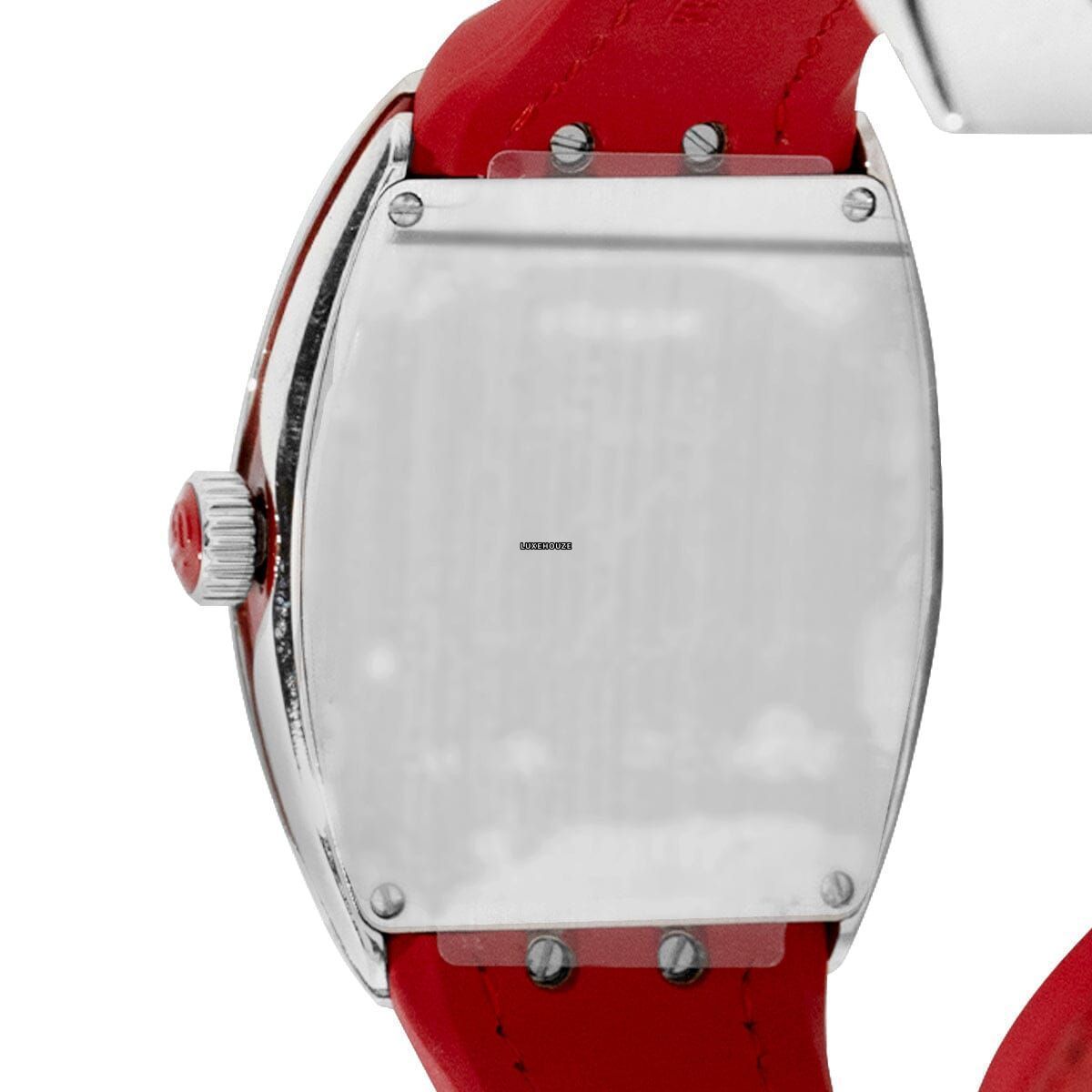 Vanguard V 32 QZ AC.RG (BLC.BLC RG) (White Dial, Red Numbers)