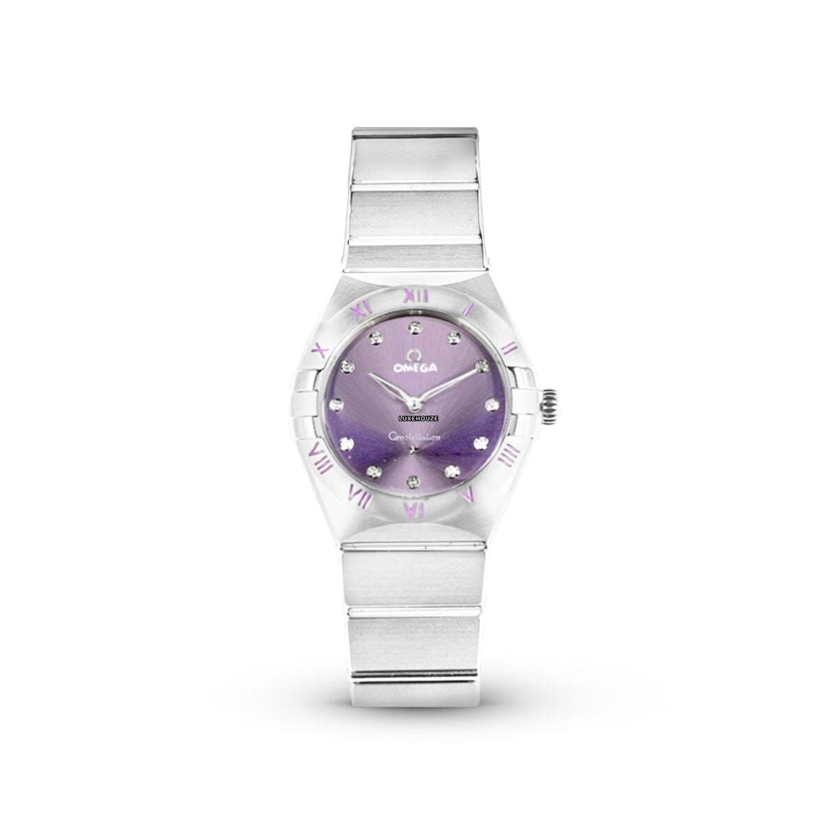 Constellation Quartz 13110286060002 Purple Dial, Bracelet-Omega