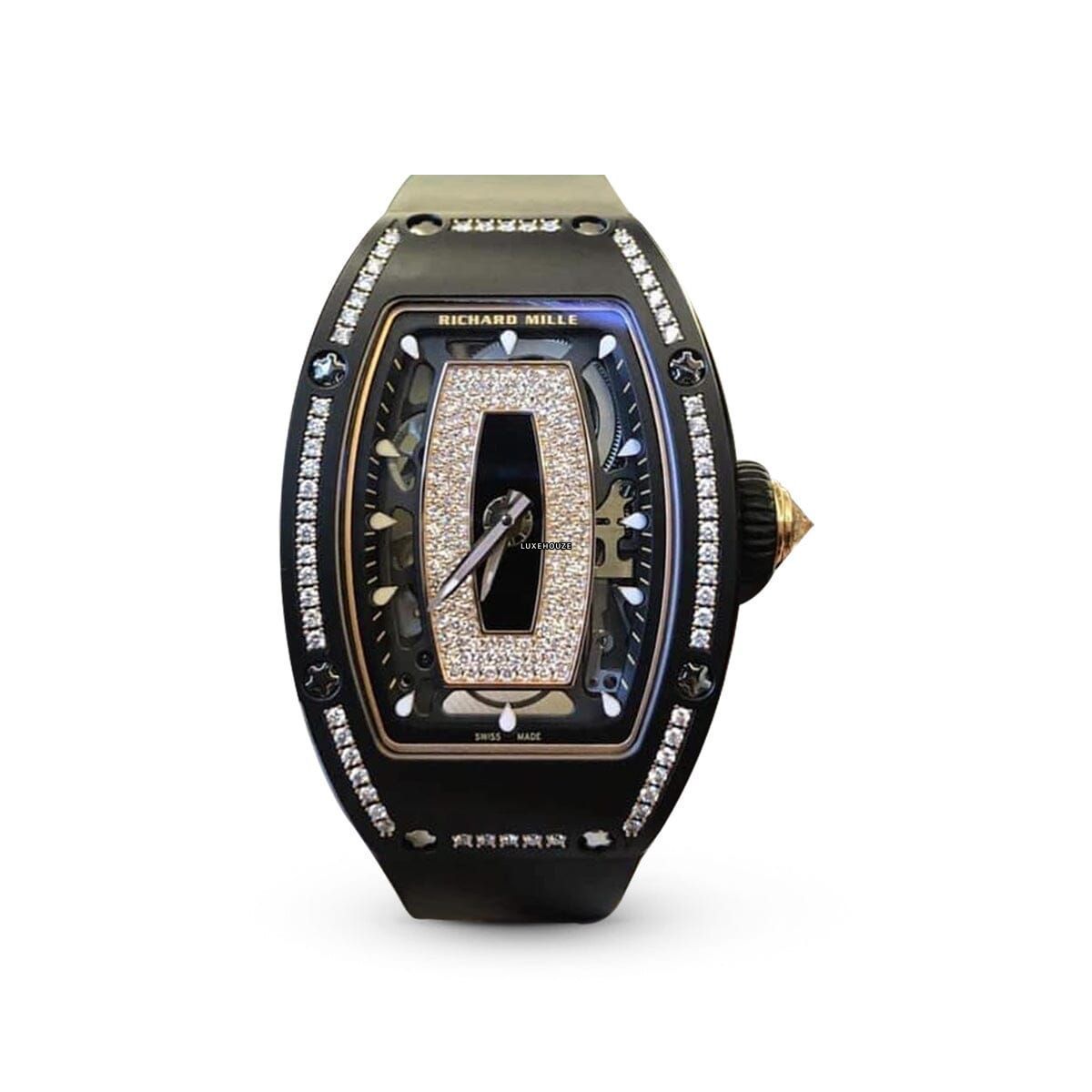 RM07-01 Black Ceramic 1 Row Diamonds (Black Lips)-Richard Mille
