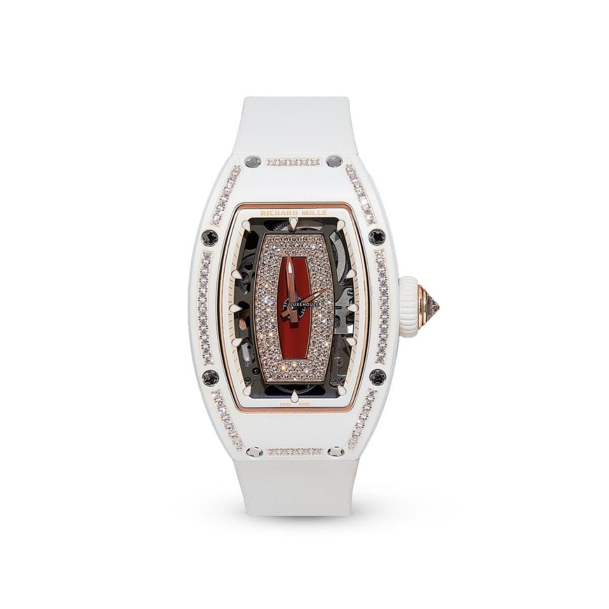 RM07-01 White Ceramic 1 Row Diamonds (Red Lips)-Richard Mille