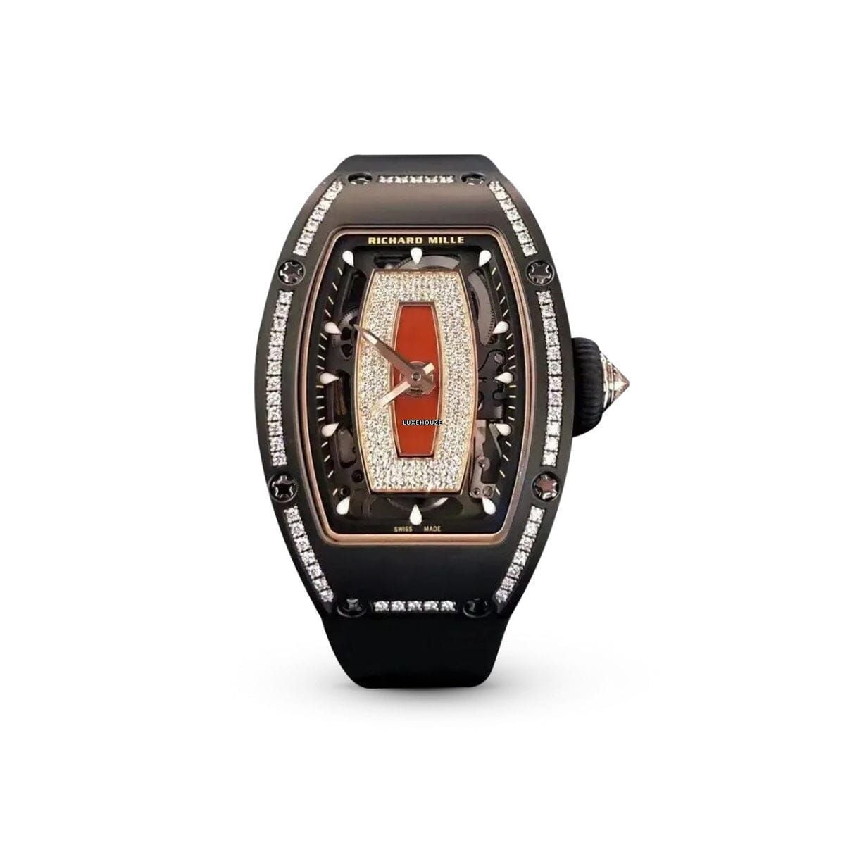 RM07-01 Black Ceramic 1 Row Diamonds (Red Lips)-Richard Mille