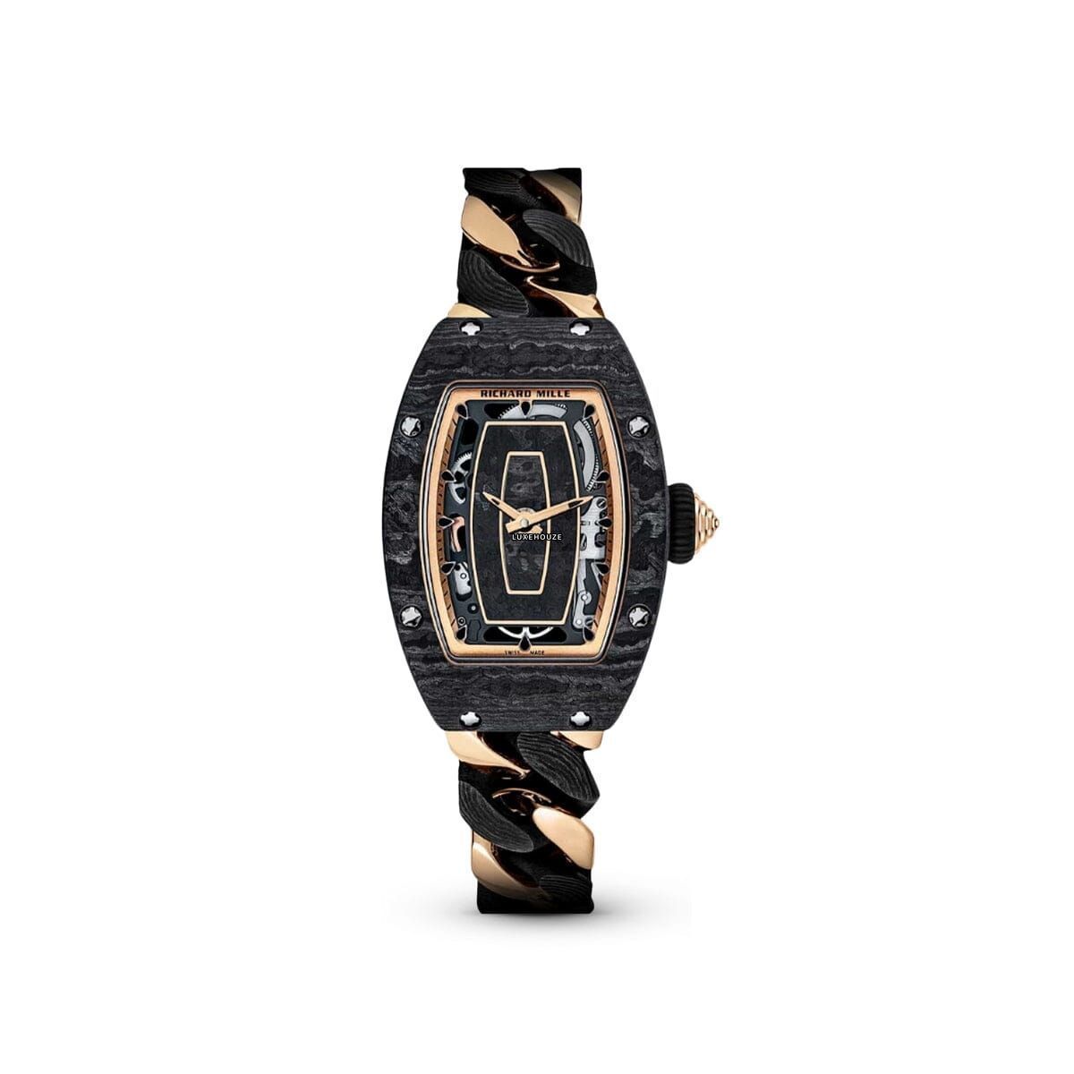 RM07-01 Carbon TPT & Rose Gold (Chain-Link Bracelet)