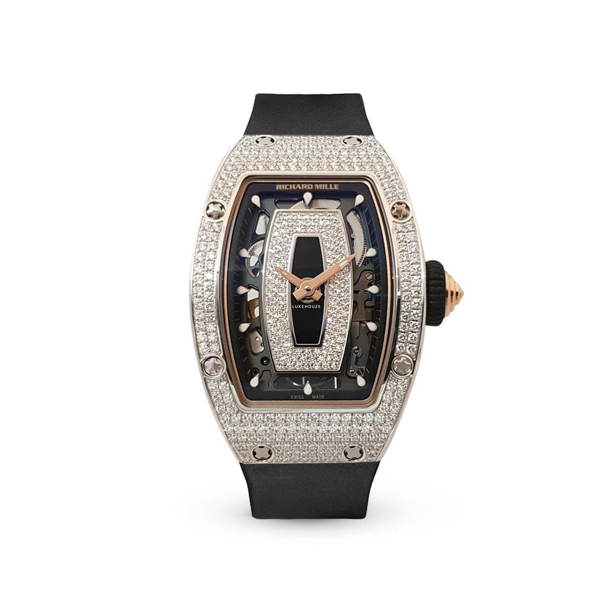 RM07-01 White Gold Full Set Diamonds (Black Lips)