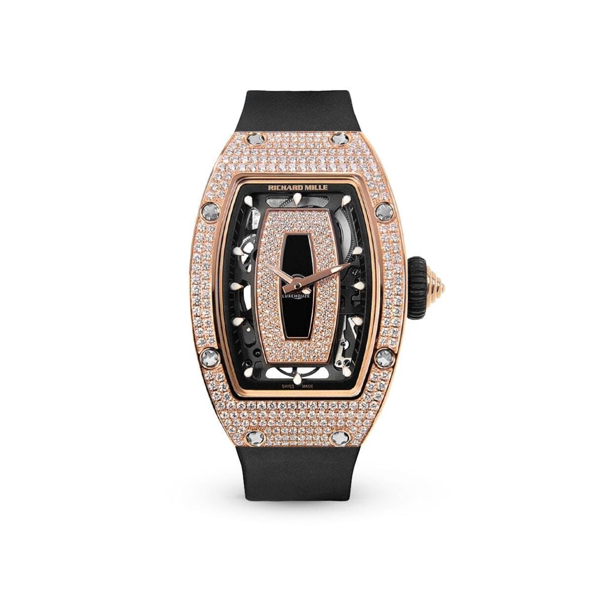 RM07-01 Rose Gold Full Set Diamonds (Black Lips)-Richard Mille