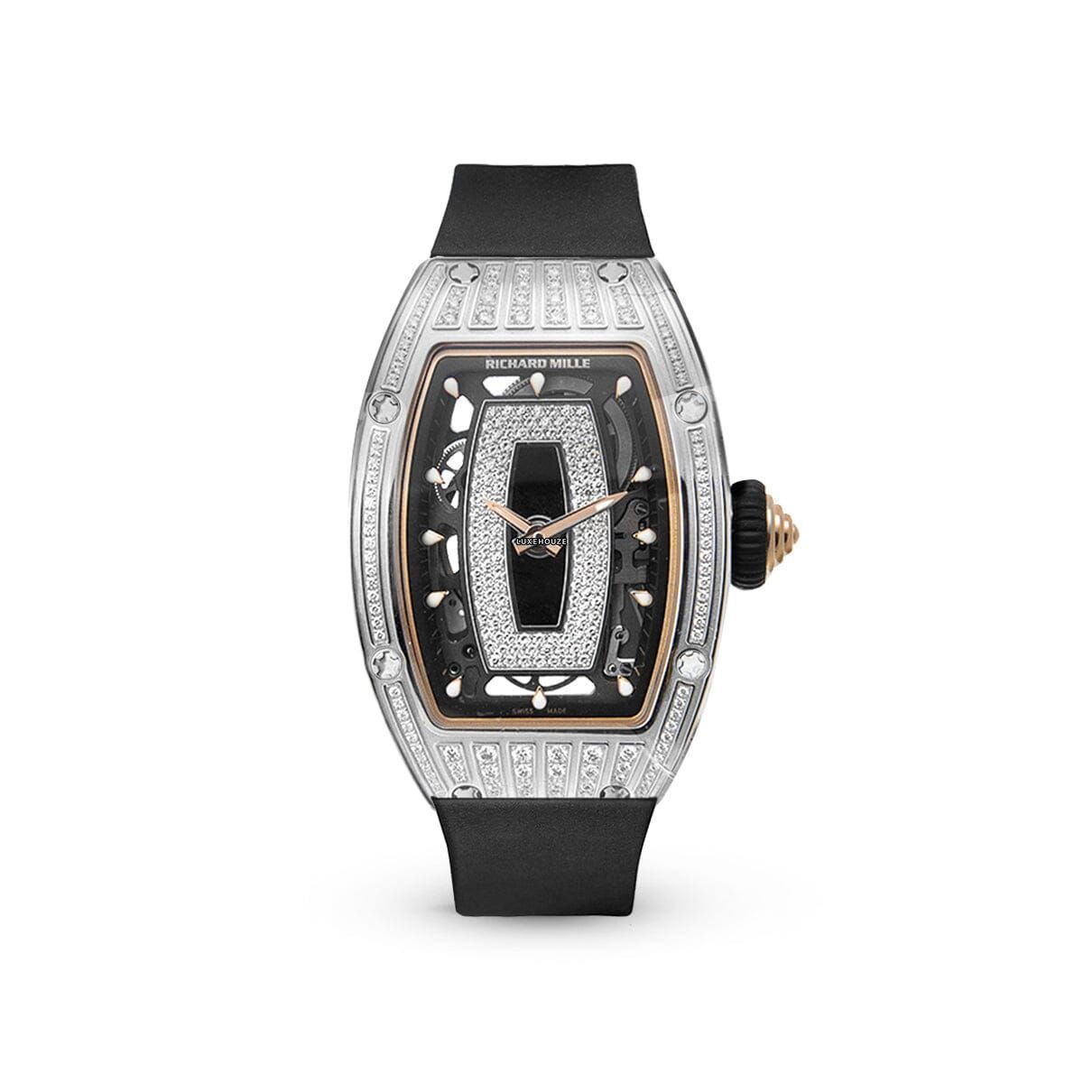 RM07-01 White Gold Medium Set Diamonds (Black Lips)