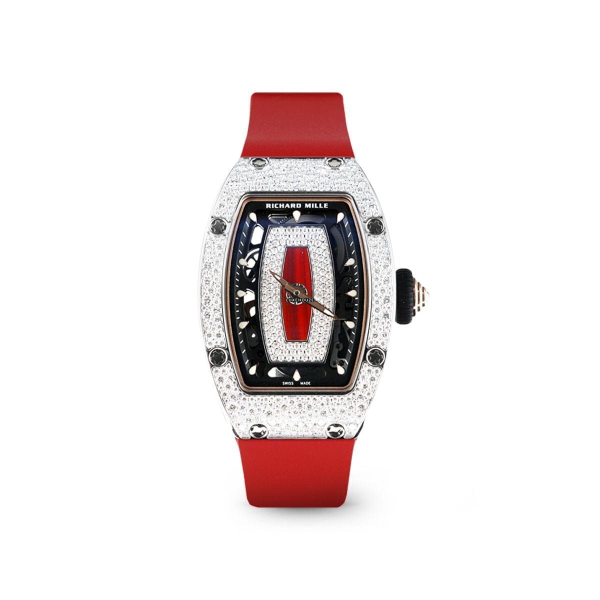 RM07-01 White Gold Snow Set Diamonds (Red Lips)