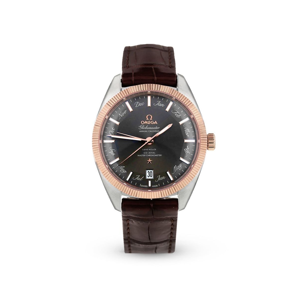 Constellation Globemaster 41 13023412206001 Grey Dial, Leather Strap-Omega