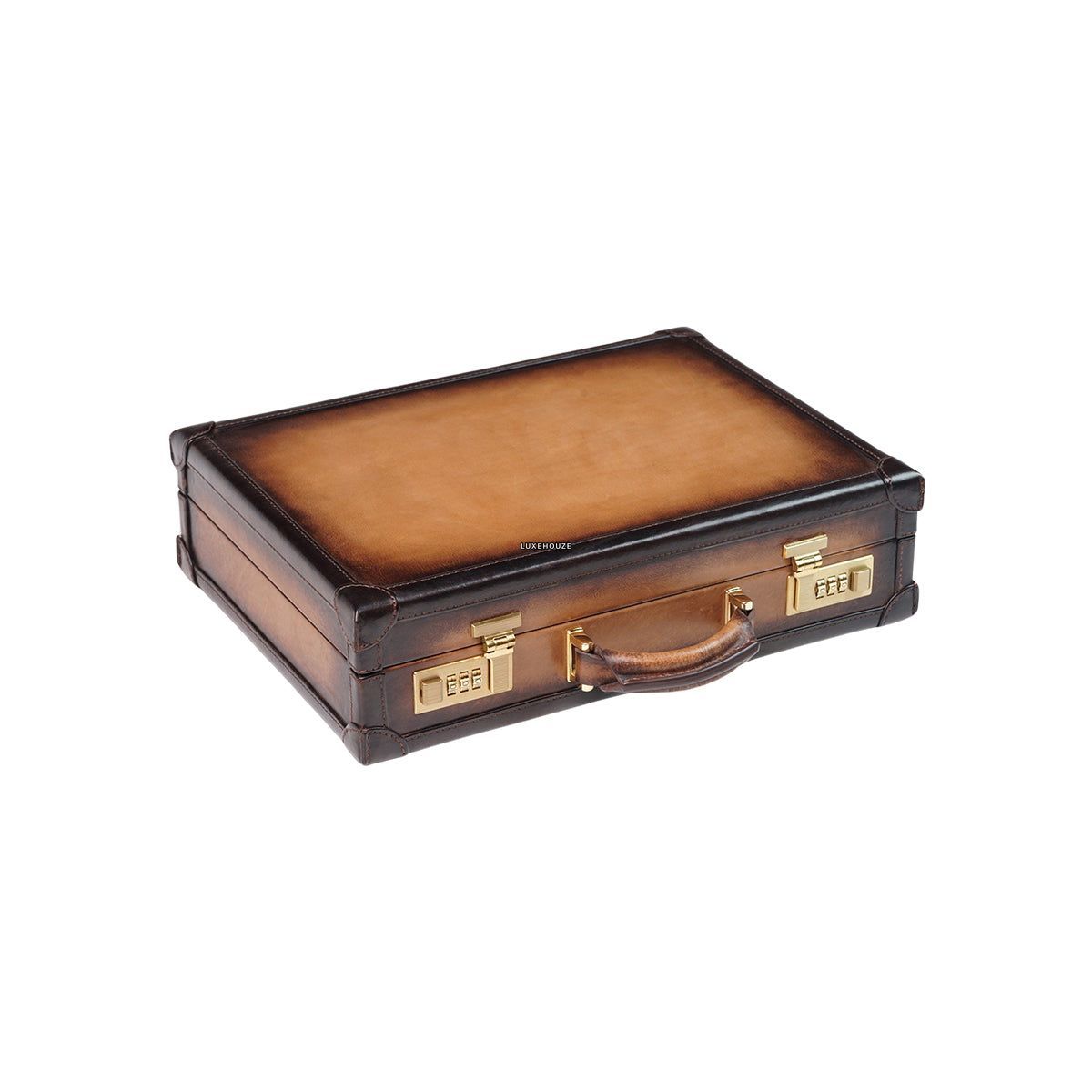 Watch Collector Case - Master Edition Patina Java Brown -  Size: For 10 Watches & 2 Pockets