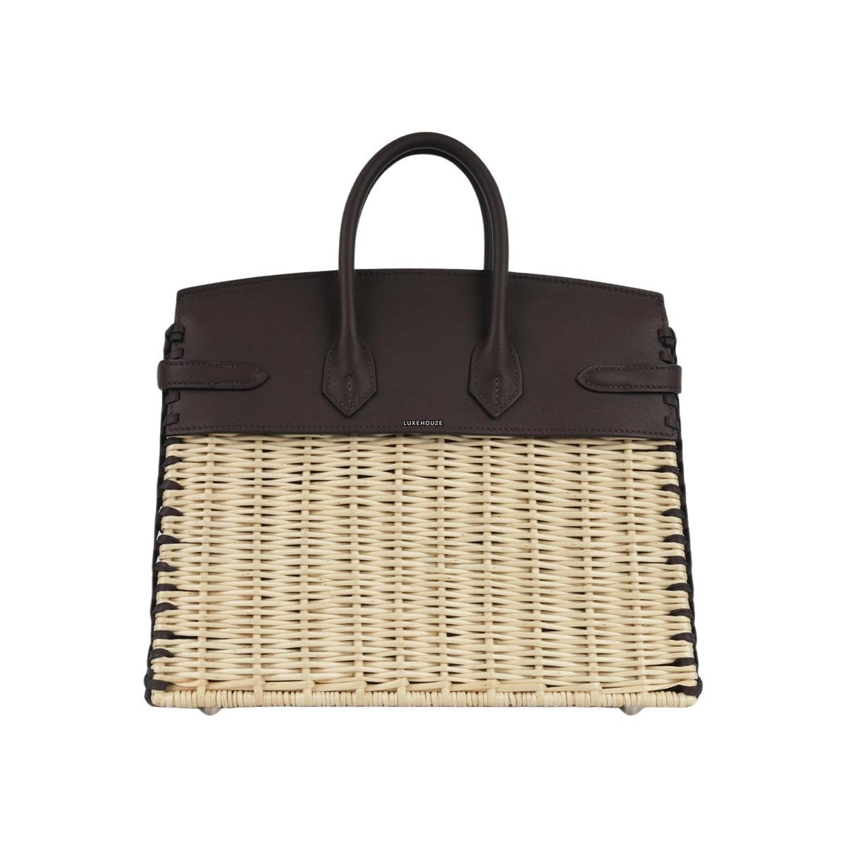 Birkin 25 Picnic Naturel/Rouge Sellier Osier/Swift PHW W