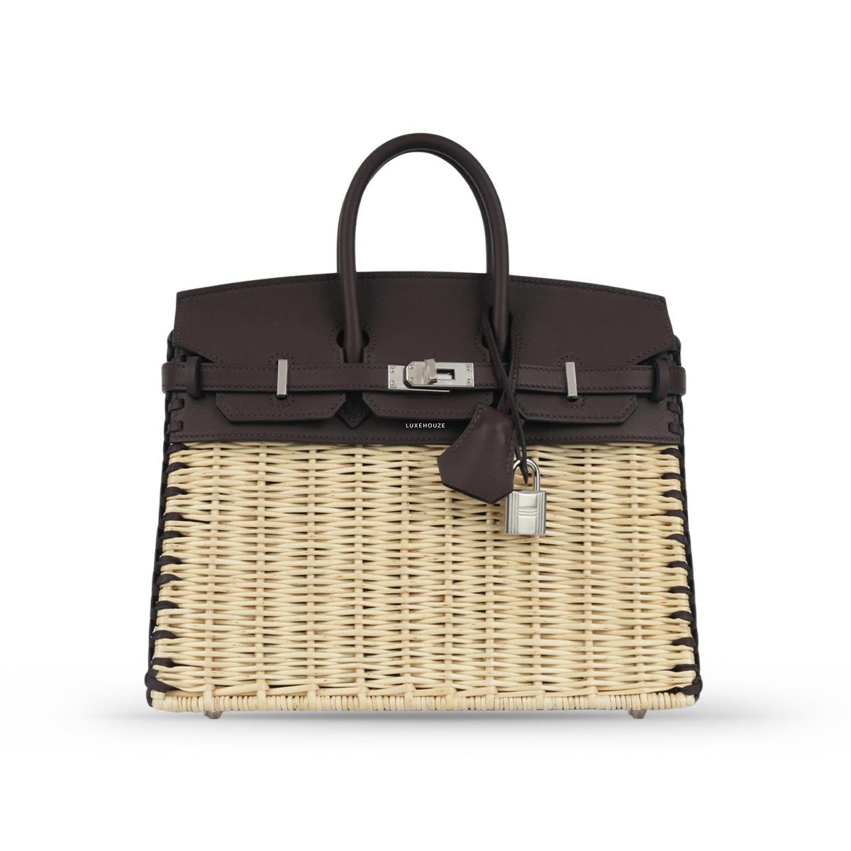 Birkin 25 Picnic Naturel/Rouge Sellier Osier/Swift PHW W