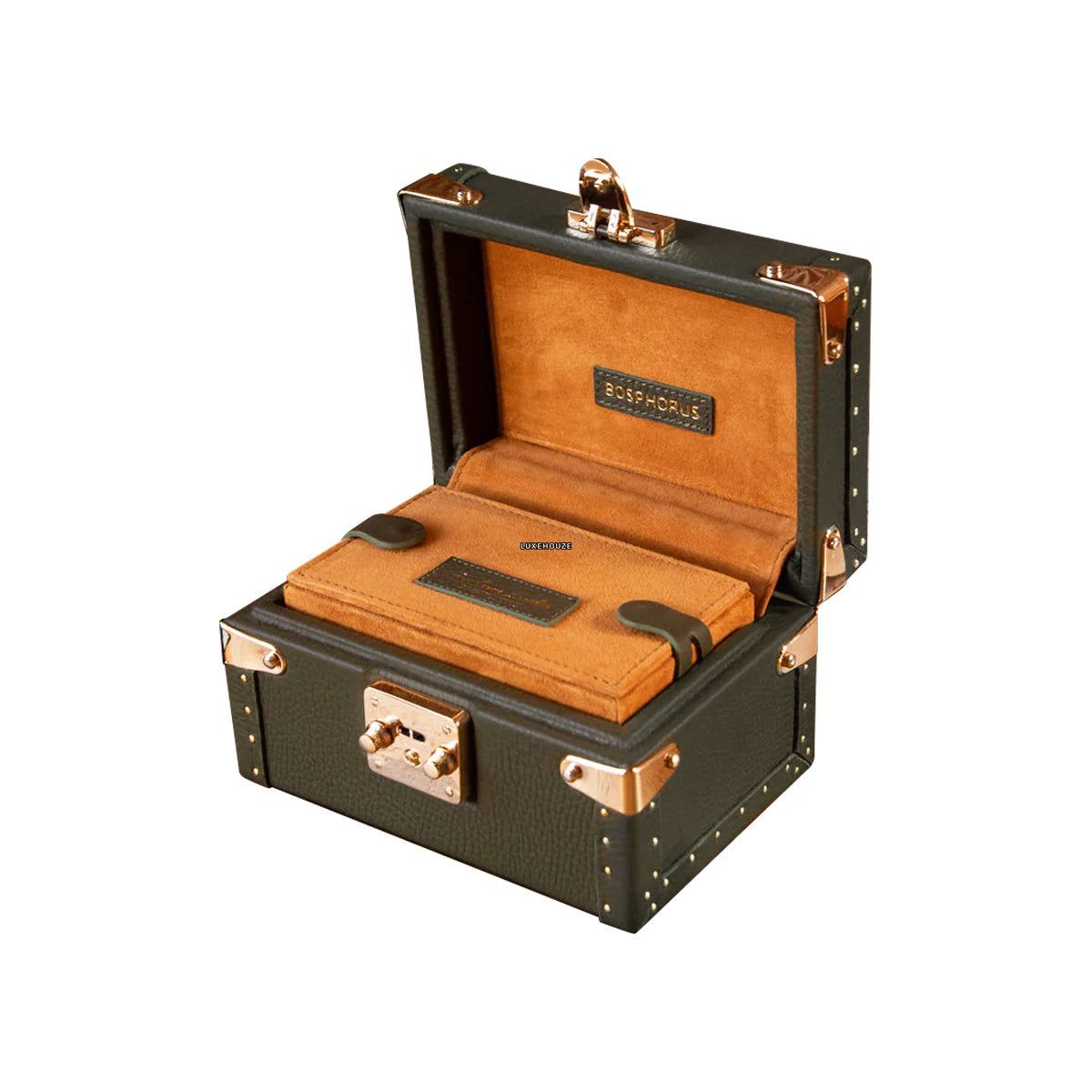 Petra Watch Case - Togo Green for 2 Watches