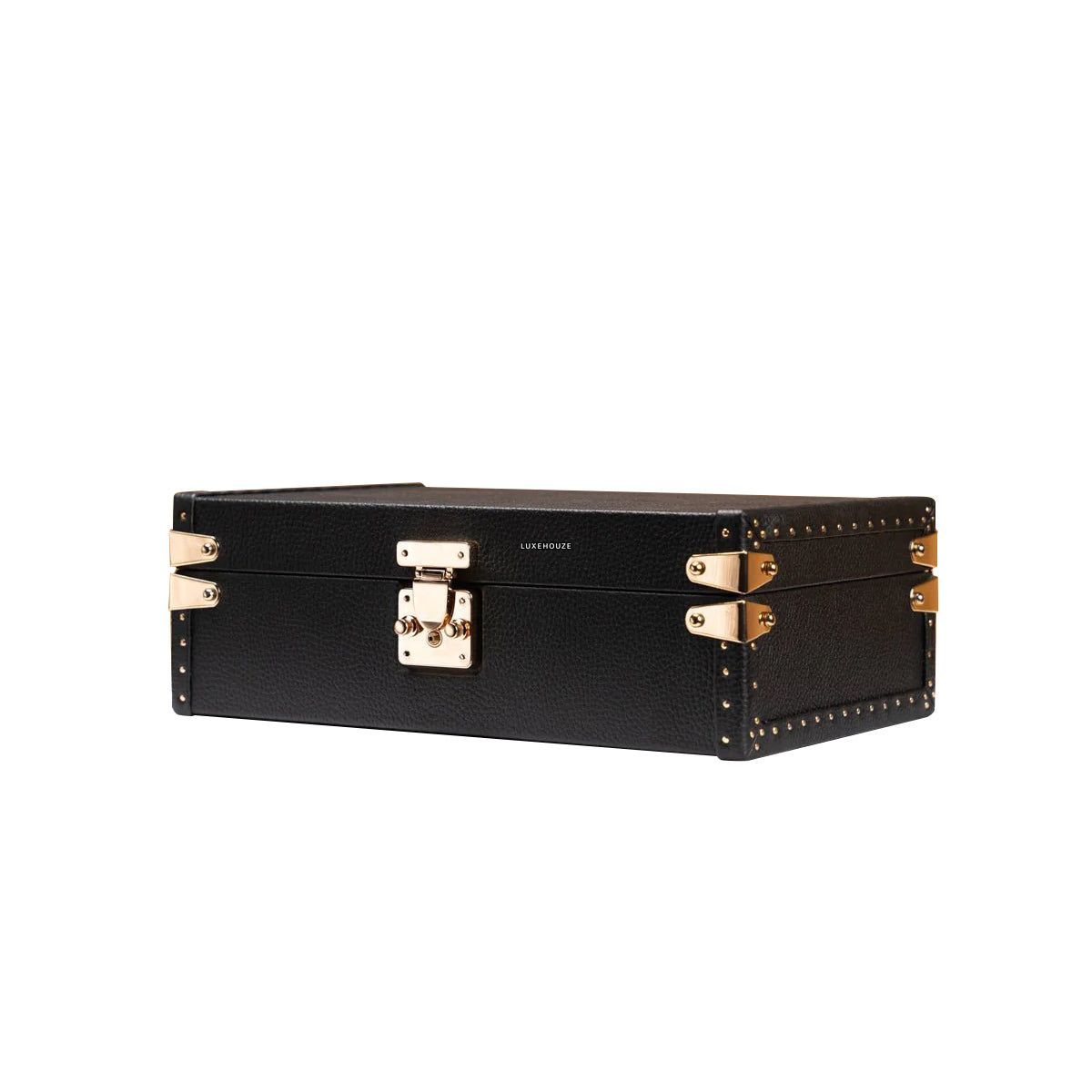 Petra Watch Case - Togo Black for 8 Watches