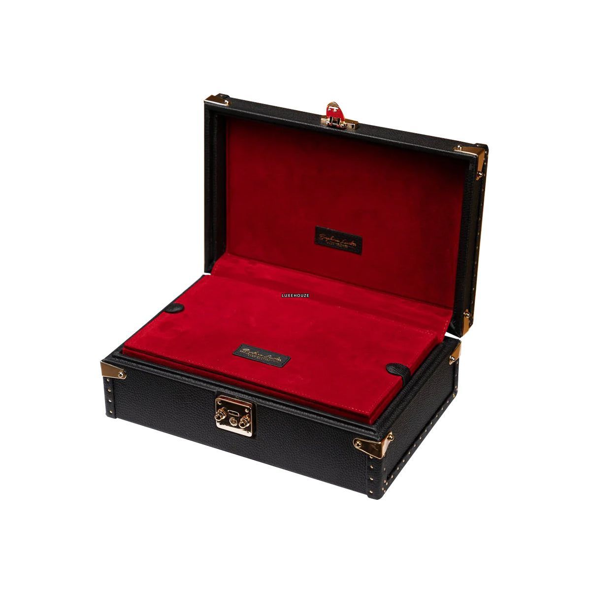 Petra Watch Case - Togo Black for 8 Watches