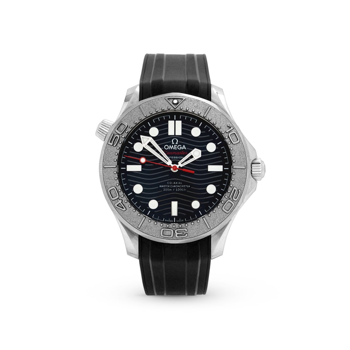 Seamaster Diver 300M 21032422001002 Nekton Black Dial, Rubber Strap-Omega