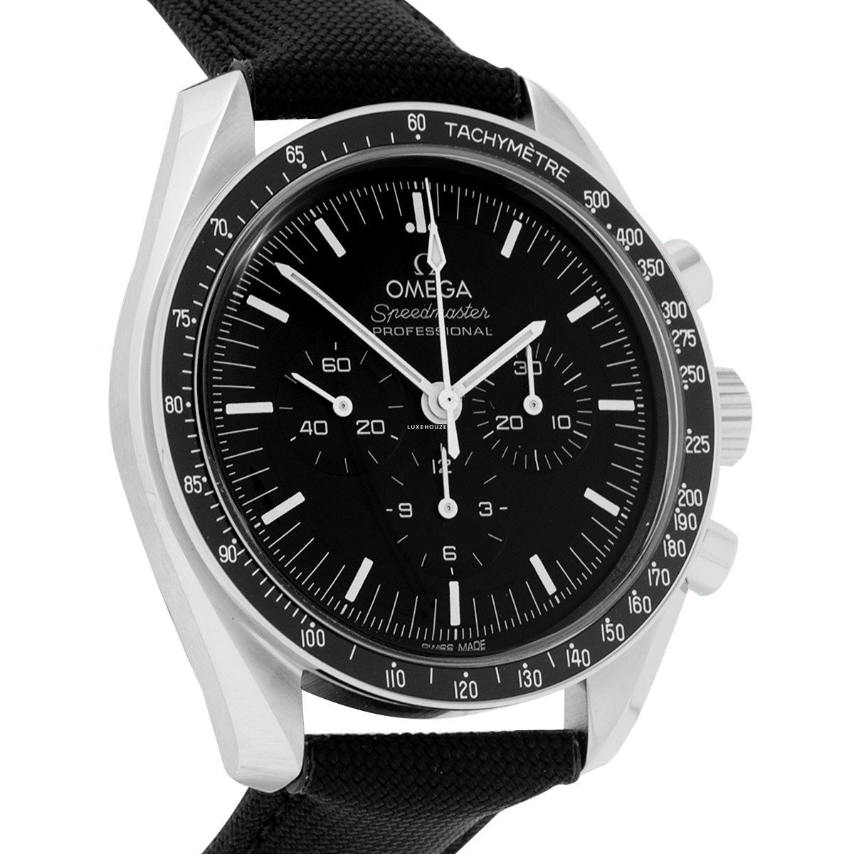 Speedmaster Moonwatch 31032425001001 Black Dial, Hesalite Crystal, Nylon Fabric Strap