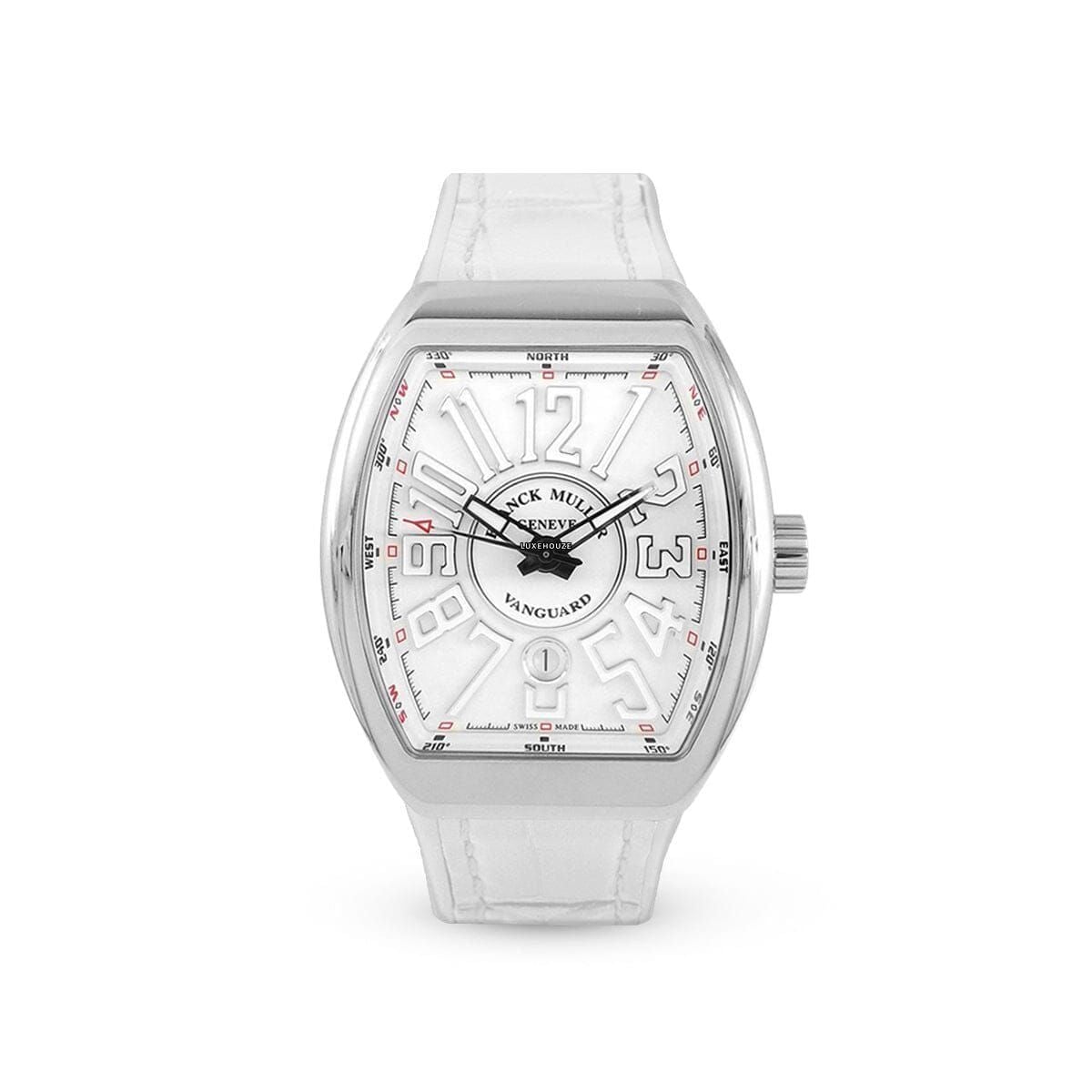 Vanguard V 45 SC DT BLC BLC AC (White Dial, White Numbers)-Franck Muller