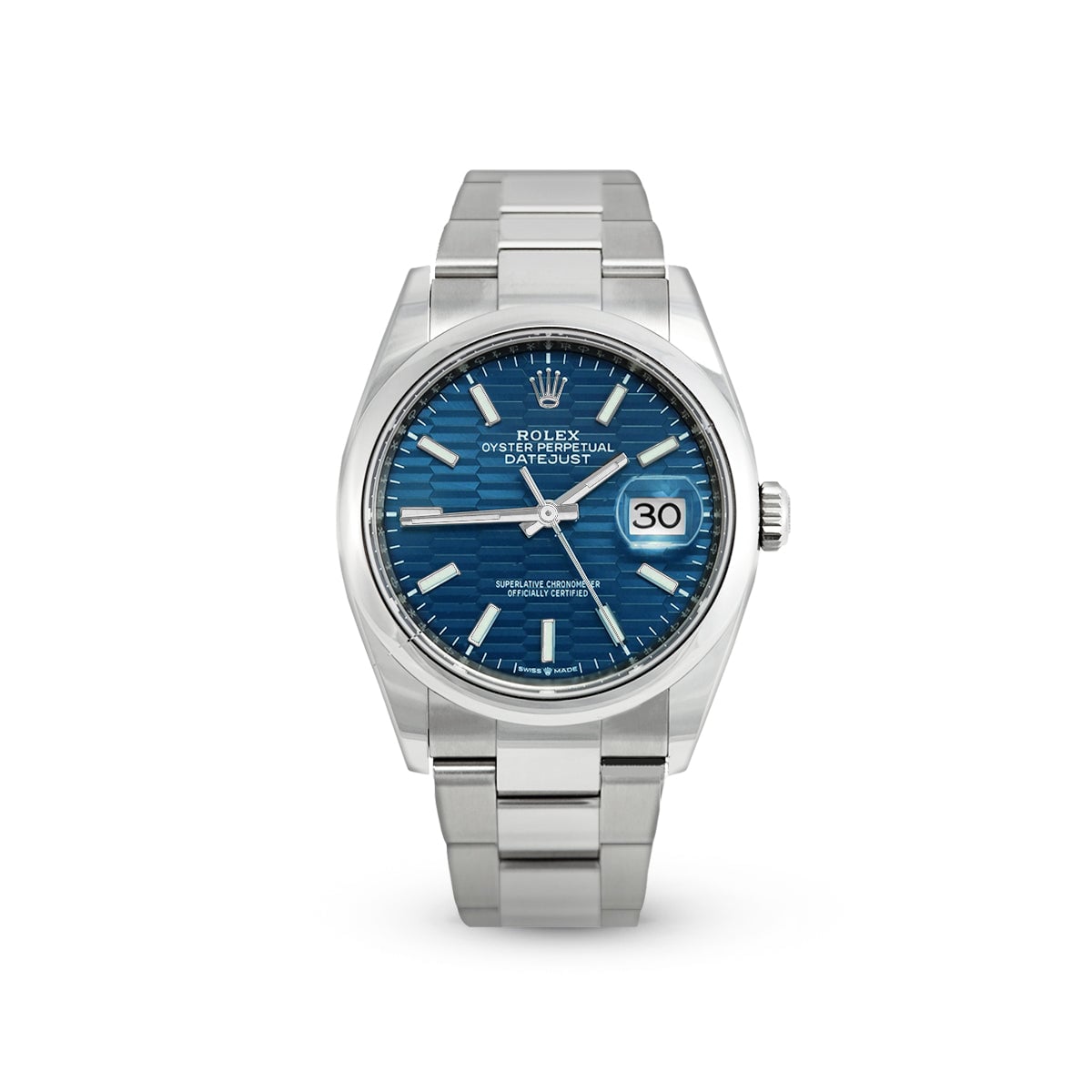 Datejust 36 126200 Blue Motif Index Oyster-Rolex