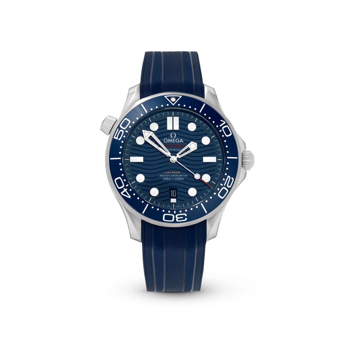 Seamaster Co-Axial 300M 21032422003001 Blue Dial, Rubber Strap-Omega