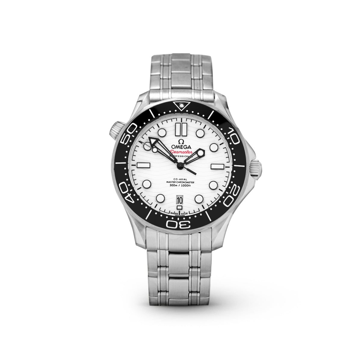 Seamaster Diver 300M 21030422004001 White Dial, Bracelet-Omega