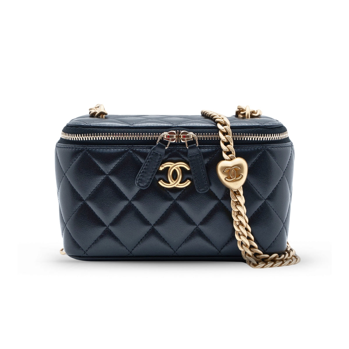Vanity Lambskin Chain Bag Black GHW