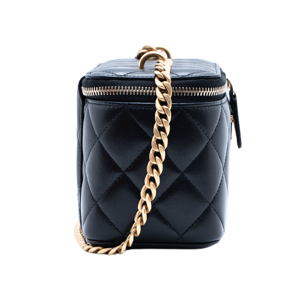 Vanity Lambskin Chain Bag Black GHW