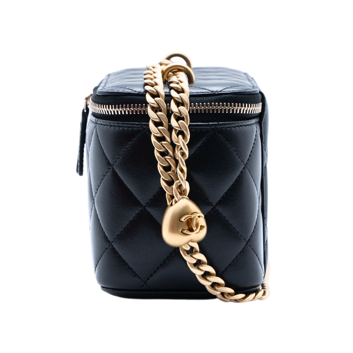 Vanity Lambskin Chain Bag Black GHW