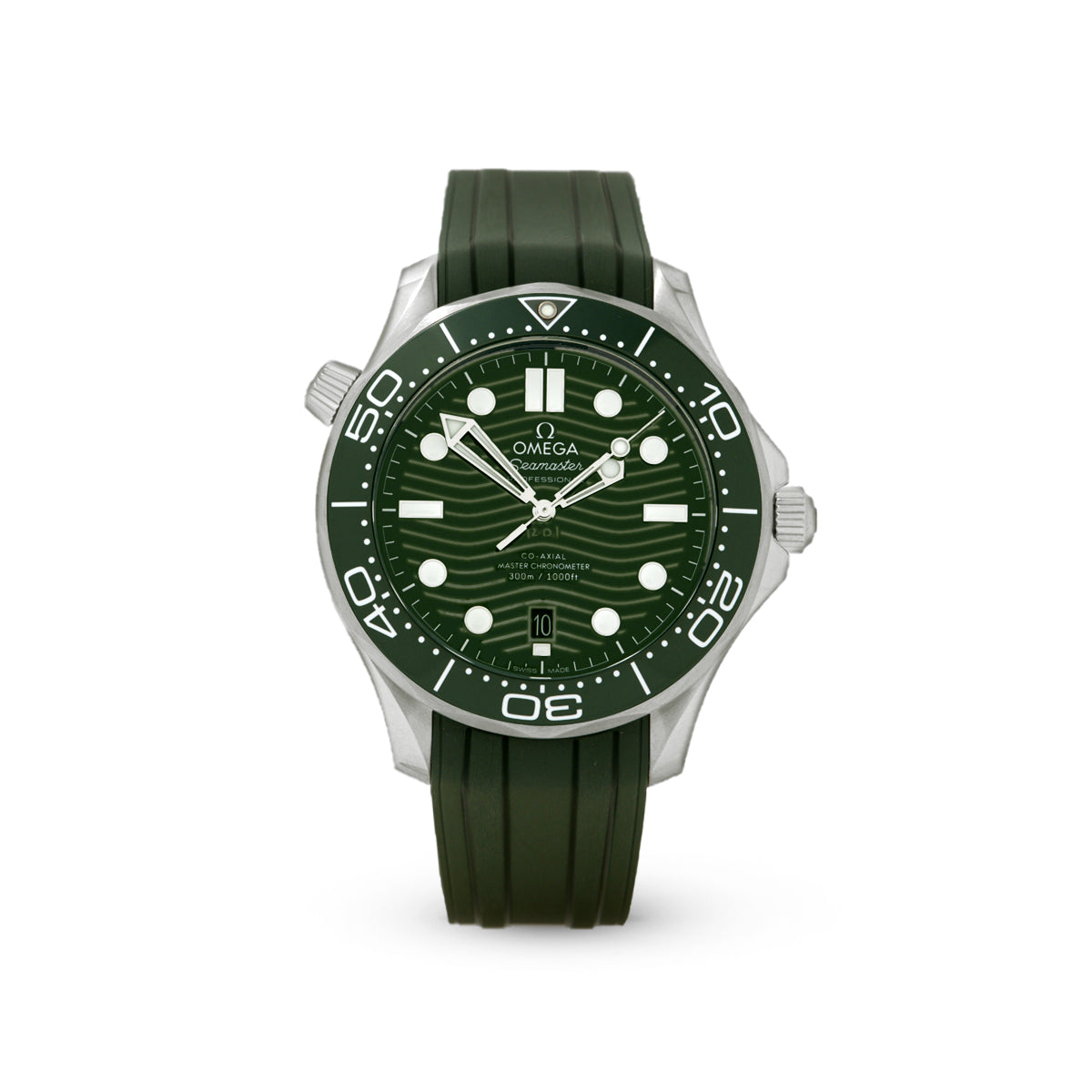 Seamaster Diver 300M 21032422010001 Green Dial, Rubber Strap