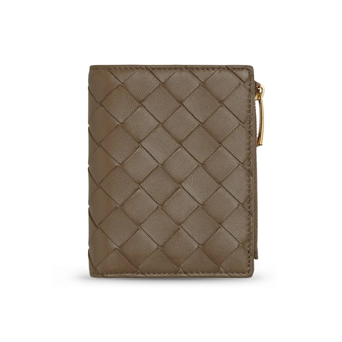 Intrecciato Small Bi-Fold Zip Wallet Pinecone