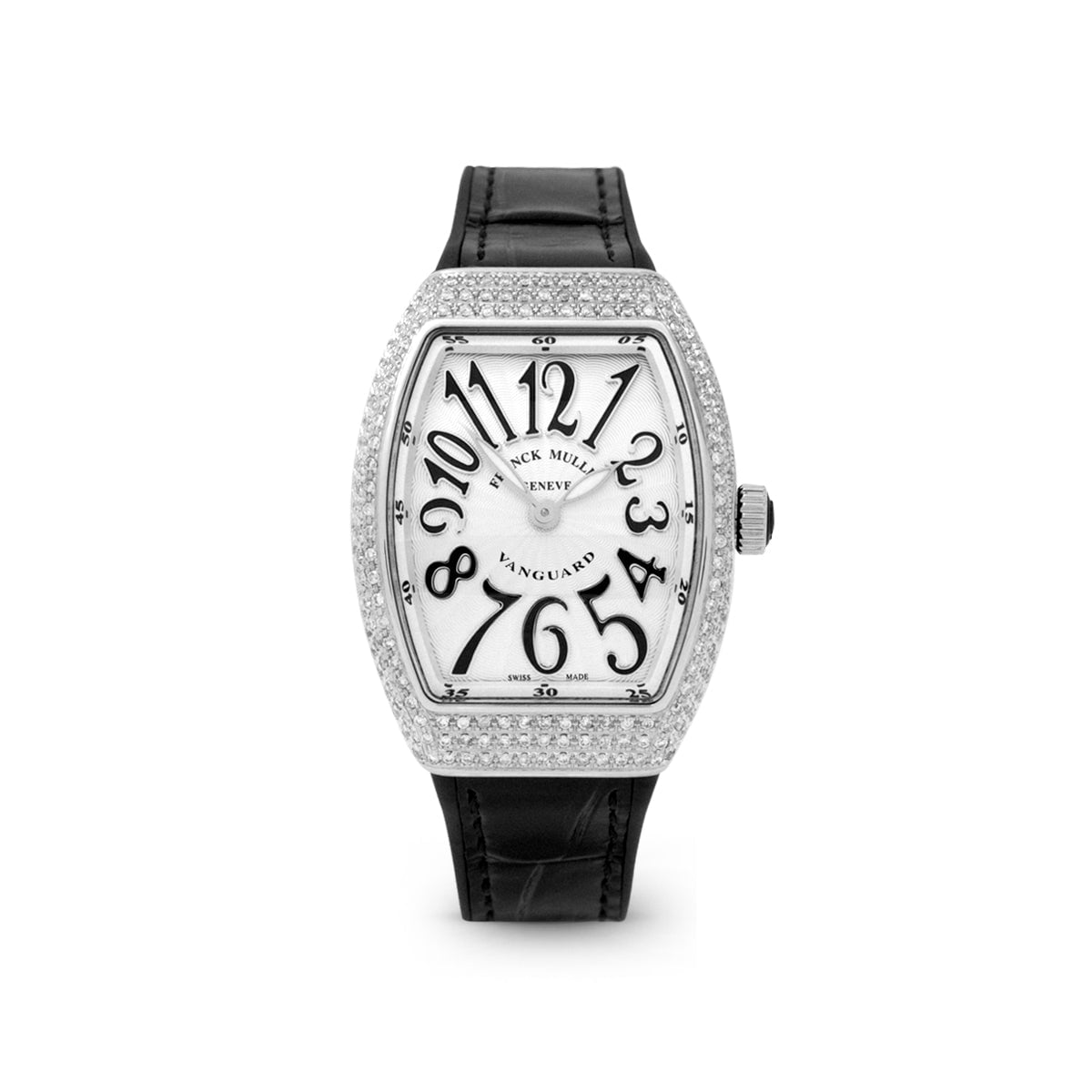 Vanguard V 32 QZ AC.NR (BLC.NR AC) (White Dial, Black Numbers, Medium Aftersetting)-Franck Muller