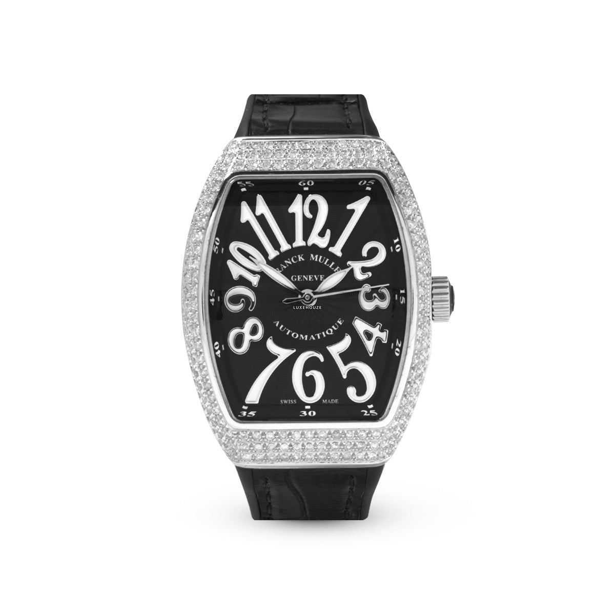 Vanguard V 32 SC AT FO AC.NR (NR.BLC AC) (Black Dial, White Numbers, Medium Aftersetting)-Franck Muller