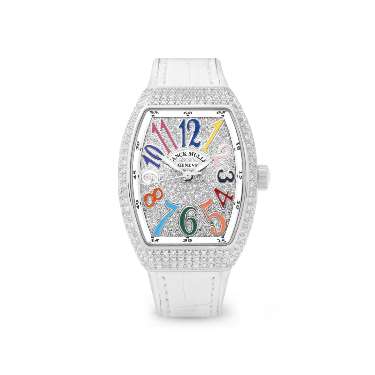 Vanguard V 32 SC AT FO AC.BLC (BLC.COL DRM AC) (White Dial, Color of Dreams, Full Aftersetting)-Franck Muller