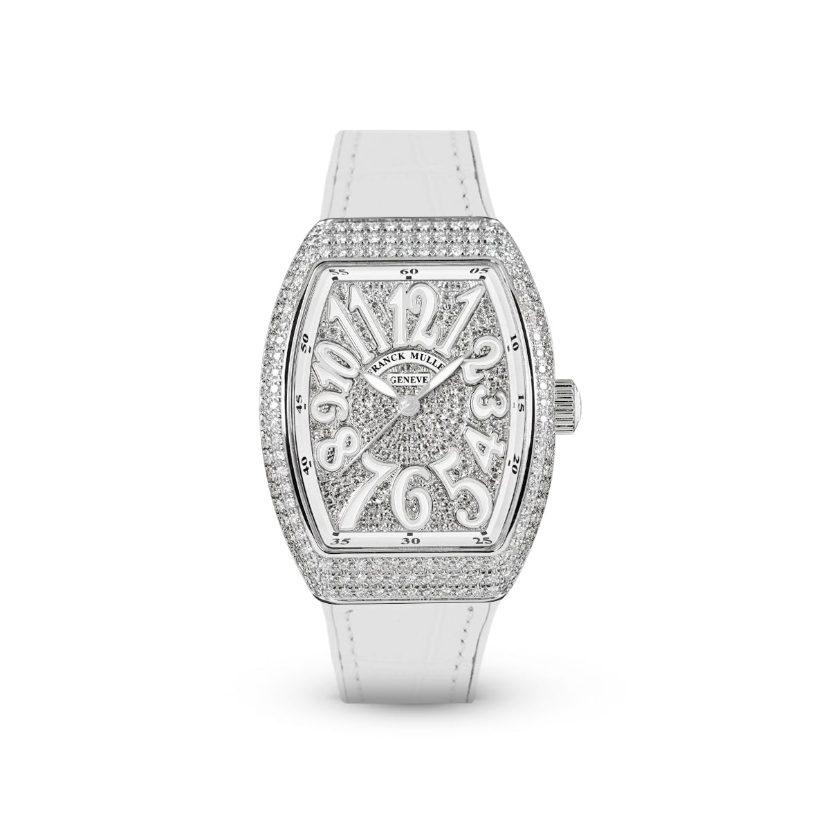 Vanguard V 32 SC AT FO AC.BLC (BLC.BLC AC) (White Dial, White Numbers, Full Aftersetting)-Franck Muller