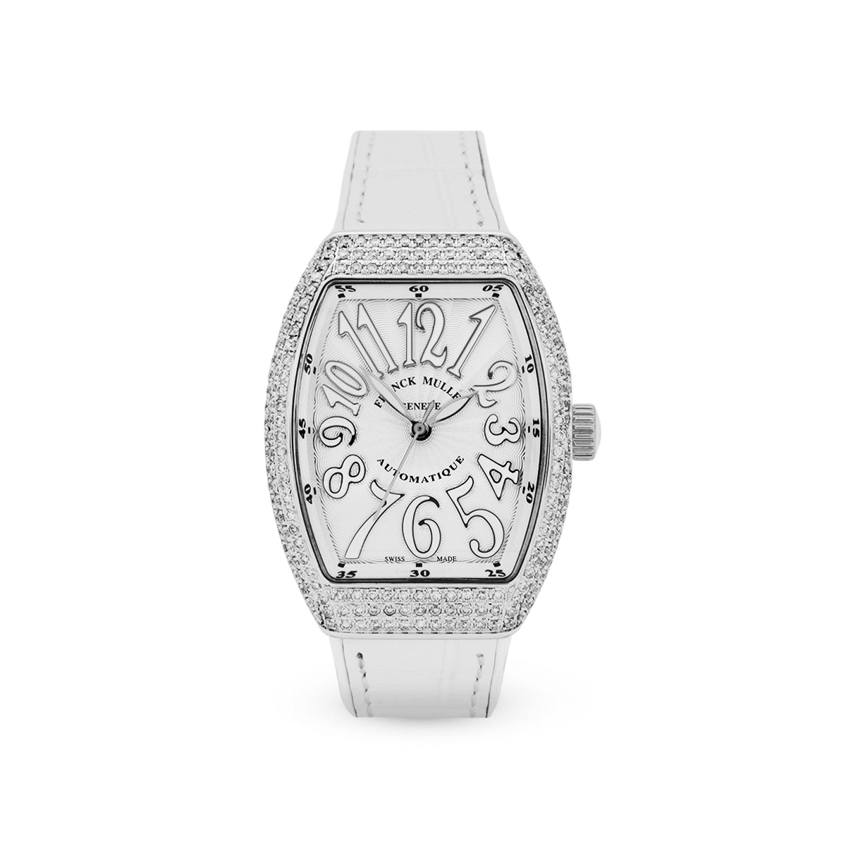 Vanguard V 32 SC AT FO AC.BLC (BLC.BLC AC) (White Dial, White Numbers, Medium Aftersetting)-Franck Muller