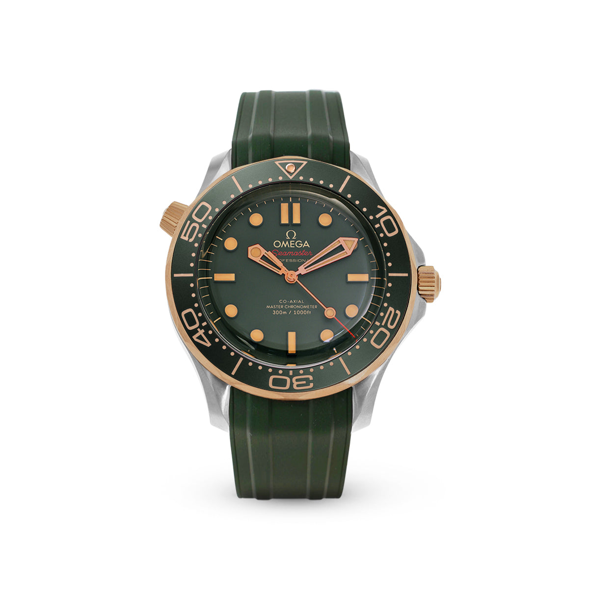 Seamaster Diver 300M 21092422010001 Green Dial, Rubber Strap